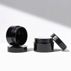 Factory Wholesale Custom <b>Empty</b> Glossy Matte Black Dark Pet Cosmetic Face Cream <b>Jar</b> PP Material Screw Skin Care Serum Container - Product Image 3