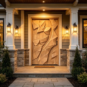 Puertas Pivotantes Interiores de Madera Sólida Resistentes al Agua, Preacabadas y Listas para Instalar para Edificios Comerciales y Residenciales - Product Image 4
