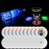 Sous-verre LED double face réutilisable en EVA, sous-verres LED en acrylique, autocollants LED, lumières pour boissons pour voiture