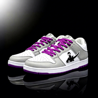 Chaussures de skate pour hommes, design tendance, légères, respirantes, empeigne en mesh, couleurs gris, blanc, violet, baskets pour l'automne et l'été