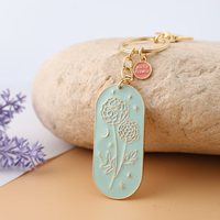Mois de naissance fleurs porte-clés oeillets violettes marguerite Pvd plaqué or mois de naissance fleur émail breloques pour grand-mère maman fille