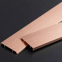 Rodapié de Aluminio de Estilo Elegante con Tira de Luz LED Opcional, Moldura de Pared Resistente a Impactos, Perfil de Rodapié de Aluminio Anodizado