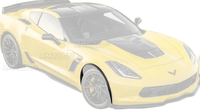 Pour Corvette C7 2014-2019, 2 pièces, garnitures de passage de roue avant, aspect carbone noir brillant