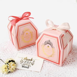 Wedding Souvenir <strong>Candy</strong> <strong>Box</strong> Favor Paper Packaging <strong>Box</strong> With Ribbon - Product Image 2