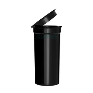 Autocollant personnalisé avec logo, flacon en plastique jetable recyclable noir de 13 drams résistant aux enfants avec impression offset - Product Image 1