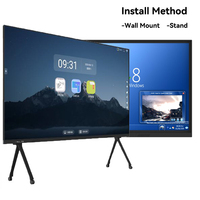Pantalla multitáctil de 75 pulgadas para dedos, pantalla LCD inteligente para sala de reuniones, pizarra blanca inteligente interactiva digital electrónica
