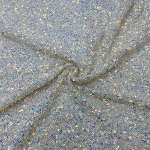 Tessuto Verde Elasticizzato con Paillettes 3mm, <span class=keywords><strong>Tulle</strong></span> Ricamato Glitterato per Abiti da Sposa di Lusso - Product Image 4