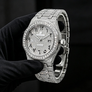 Reloj Moissanite con Incrustaciones de Diamantes, 3000 Piedras, Esfera Esqueleto, Pasa la Prueba del Detector de Diamantes, para Hombre, Estilo Urbano Diario - Product Image 2