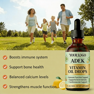 Gouttes personnalisées de vitamines <span class=keywords><strong>ADEK</strong></span> à base d'huile MCT, fabricant OEM de compléments alimentaires GMP, soutien de la densité osseuse, de la fonction immunitaire et cardiovasculaire - Product Image 2