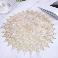 Napperons métalliques en vinyle PVC, 4 pièces, de couleur or, pour centre de Table, décoration de mariage, ajouré