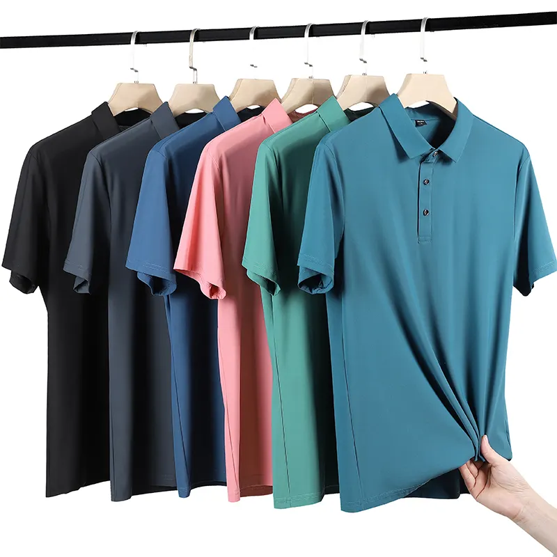 Quick Dry Polyester Business Casual Blank Black Sports Golf Polo T-Shirt Custom Embroidery Chemise Homme Mens Polo Shirts