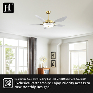 Lámpara de araña de lujo con aspas de ABS para decoración de interiores de restaurantes modernos, ventilador de techo con motor DC y diodos emisores de luz. - Product Image 5