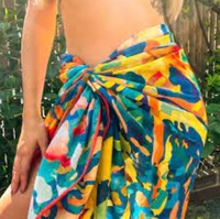 100% rayón 70x43 verano playa Pareo mujeres envoltura de secado rápido absorbente diseño impreso personalizado a todo Color Bali Sarong