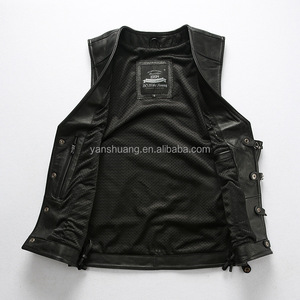 Gilet in vera pelle da motociclista quattro stagioni cappotto da esterno con catena in acciaio con giacche senza maniche da <span class=keywords><strong>uomo</strong></span> - Product Image 3