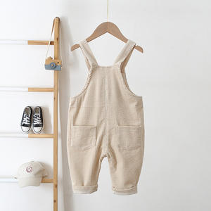 Pantalon en velours côtelé marron décontracté pour bébé et tout-petit avec poches, salopette pour garçon - Product Image 4