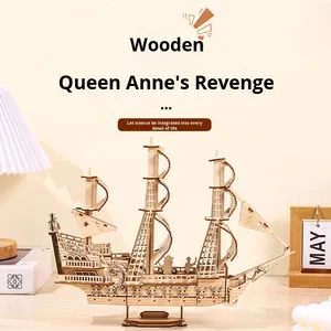 Modèle de voilier à assembler, puzzle éducatif en <span class=keywords><strong>bois</strong></span>, jouet de <span class=keywords><strong>bateau</strong></span> de guerre, cadeau, <span class=keywords><strong>bateau</strong></span> <span class=keywords><strong>pirate</strong></span> - Product Image 2