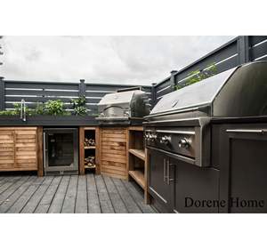 خزانة مطبخ خارجية من الفولاذ المقاوم للصدأ تصميم جزيرة شواء - Product Image 4