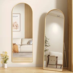 Specchio da Terra Decorativo ad Angolo Retto con Cornice, Grande Specchio Lungo ad Arco per Arredamento Casa - Product Image 2