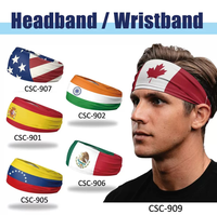 Bandeau drapeau d'Haïti personnalisé avec logo – Bandeau sportif unisexe anti-transpiration – Grande vente