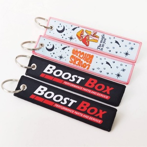 Oneway Wholesale Fabric Keyring Double Side Embroidery <b>Key</b> <b>Chain</b> Custom Brand logo Embroidery Keychain - Product Image 1