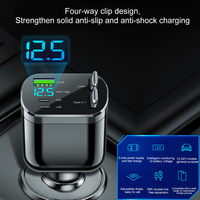 RTS plus récent prix moins cher 5 en 1 chargeur de voiture rétractable charge rapide USB type C chargeur de voiture, adaptateur avec câble de cordon rétractable