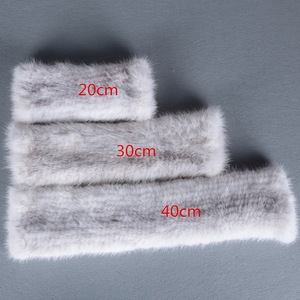 MWFur <span class=keywords><strong>Mitaines</strong></span> d'hiver de luxe en fourrure sans doigts Gants en fourrure de vison pour femmes <span class=keywords><strong>Mitaines</strong></span> tricotées <span class=keywords><strong>à</strong></span> la main Mode élastique - Product Image 2
