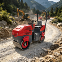 Rouleau compresseur routier compact haute performance de 1,5 tonne, compacteur vibrant entièrement hydraulique, rouleau à asphalte simple ou double tambour