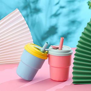 แก้วน้ำซิลิโคนสำหรับนักเรียนแบบพกพา ปิดผนึกแน่น ดื่มน้ำได้โดยตรง รุ่นใหม่ ขายดี ปรับแต่งได้ - Product Image 2