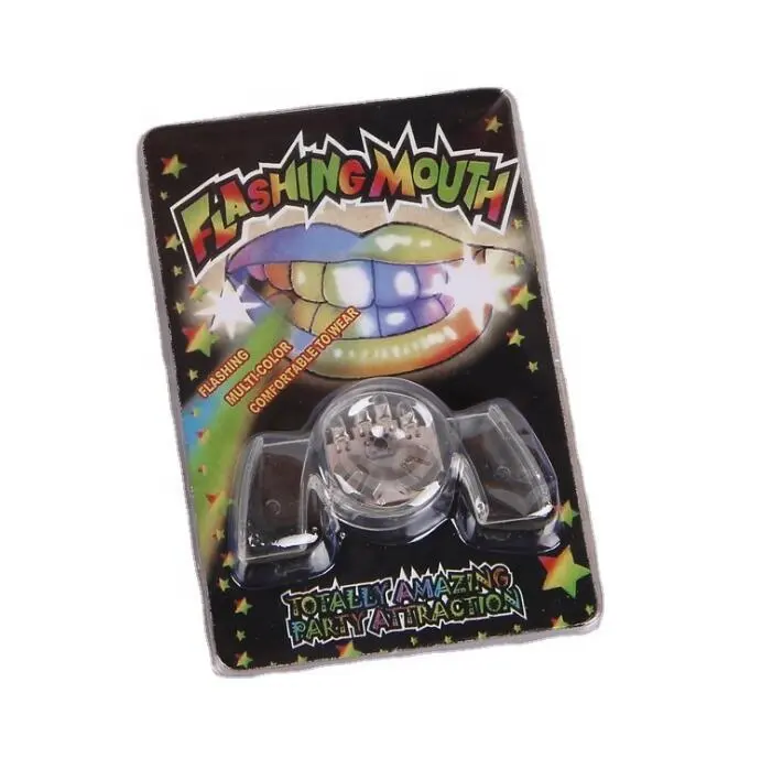 Festliche Party zubehör LED blinkendes Mundstück Blinkender Mund Zubehör Spielzeug Glüh zahn Lustiges LED-Licht Halloween-Klammer