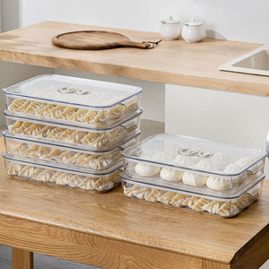 Dumpling And Wonton Storage Box With Lid Multi Layer Food Container For Refrigerator Transparent Rectangle Shape - Product Image 3