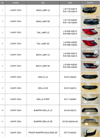 CZJF haute qualité nouveau coin latéral de pare-chocs avant en plastique de fibre de verre pour Toyota Camry 2024 2025 LE SE 52713-AQ010 52713-AQ050-AO
