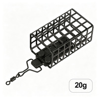 Cage à appâts rectangulaire en fer avec grille, poids intégré et mousqueton pivotant 20 30 40 50 60g pour la pêche en eau douce et en eau salée