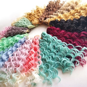 Pieza de extensión de cabello de <span class=keywords><strong>muñeca</strong></span> de Color Natural negro café Rubio de 20cm/peluca rizada de pelo ondulado DIY para pelo de <span class=keywords><strong>muñeca</strong></span> BJD - Product Image 2