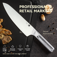 Ensemble de couteaux de cuisine en acier inoxydable à manche creux ultra-affûté avec logo personnalisé, prix d'usine de haute qualité