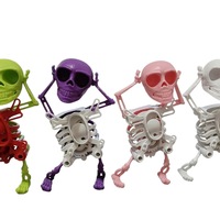 Squelette dansant à manivelle, jouet classique amusant, figurine articulée, jouet anti-stress et farce pour Halloween, enfants