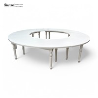 Tables en bois serpentin rustiques de style français pour mariages à la campagne et locations de banquets d'hôtel – Mobilier de jardin incurvé pour repas