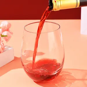18Oz 540Ml Food Grade Loodvrij Eivorm Stemless Tumbler Drinken Glaswerk Wit Rode Wijn Glas