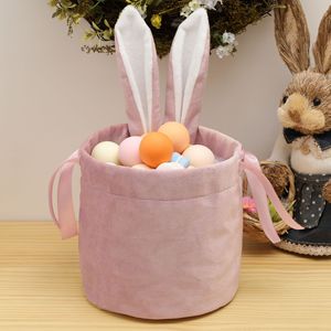 Sacchetto in <span class=keywords><strong>Velluto</strong></span> a Forma <span class=keywords><strong>di</strong></span> <span class=keywords><strong>Coniglio</strong></span> per Caramelle, Borsetta Pasquale con Orecchie <span class=keywords><strong>di</strong></span> <span class=keywords><strong>Coniglio</strong></span>, Piccola Borsa con Coulisse in Flanella per Bomboniere e Regali - Product Image 4