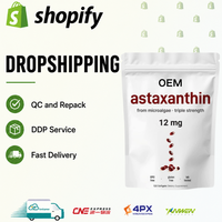 Dropshipping DDP Expédition Rapide 12mg Astaxanthine Gélules Molles Triple Force Supplément Antioxydant Microalgues Fournisseurs Privés Shopify