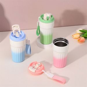 Taza de Café Portátil de Acero Inoxidable con Aislamiento al Vacío, Termo con Tapa y Cordón - Regalo Empresarial para Uso en Exteriores - Product Image 1