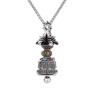 จี้ห้อยกระดิ่งวินเทจของ Vajra สำหรับผู้ชายสร้อยโชคเกอร์เครื่องประดับสำหรับคนที่ได้รับพรหกตัวอักษรสร้อยคอเครื่องรางนำโชคเพื่อความสดใสของขวัญสำหรับผู้ชาย - Product Image 5