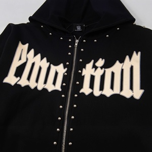 Sudadera con capucha y cremallera de algodón con tachuelas estilo hip-hop, nueva colección de otoño, de MED <span class=keywords><strong>OTION</strong></span>, estilo streetwear americano transfronterizo. - Product Image 3