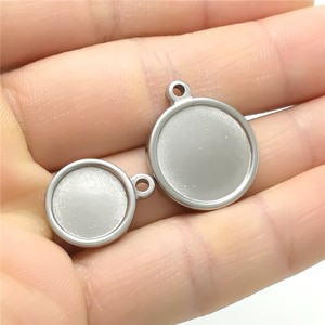 Stainless Steel Double Sided Base Round Pendant For <b>Necklace</b> Making DIY Jewelry Accessories - Product Image 2