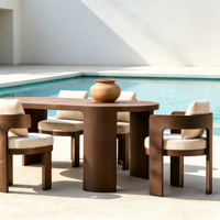 Ensemble de table et chaises de salle à manger d'extérieur en aluminium de luxe - Imperméable et résistant aux UV pour la cour et la plage