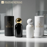 Flacon de parfum en verre rond vide personnalisé de qualité supérieure ABT, 30 ml, 50 ml, 100 ml, flacon de parfum en verre cylindrique à sertir avec boîte cadeau