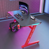 Bureau de jeu commercial en métal Dechuan économique avec éclairage LED, grand modèle bleu de 40 pouces