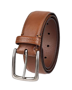 Premium Retro Genuine Cowhide Leather Belt with Alloy <b>Pin</b> Buckle – Lightweight Durable Casual Business Belt for Men - Product Image 1