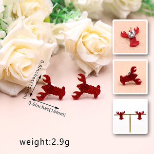 ERS902ER1963 1Pair New Product CN Stud Earring for Women Lobster <strong>Crab</strong> TRENDY Acrylic <strong>Jewelry</strong> Titanium Steel - Product Image 2