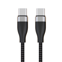 Kabel USB C ke Type C Berkualitas Tinggi 3A, Berbahan Aluminium Alloy dan Jalinan Nilon, 480Mbps, untuk Sinkronisasi Data dan Pengisian Daya Ponsel