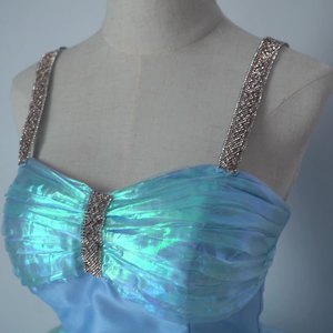 Haze Blue Ball Gown Sweetheart Neckline Empire Waist Gradient Colors Princess Style Evening Dress For Birthday Party Coming Of - Product Image 2